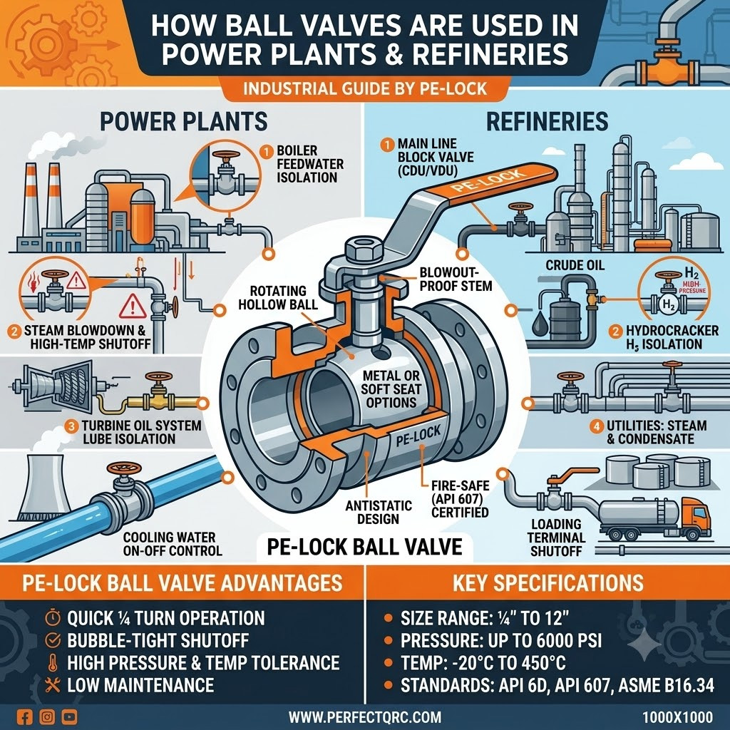 How Ball Valves Are Used in Power Plants & Refineries – Industrial Guide by PE-LOCK 1 how ball valves are used in power plants refineries industrial guide by pe lock
